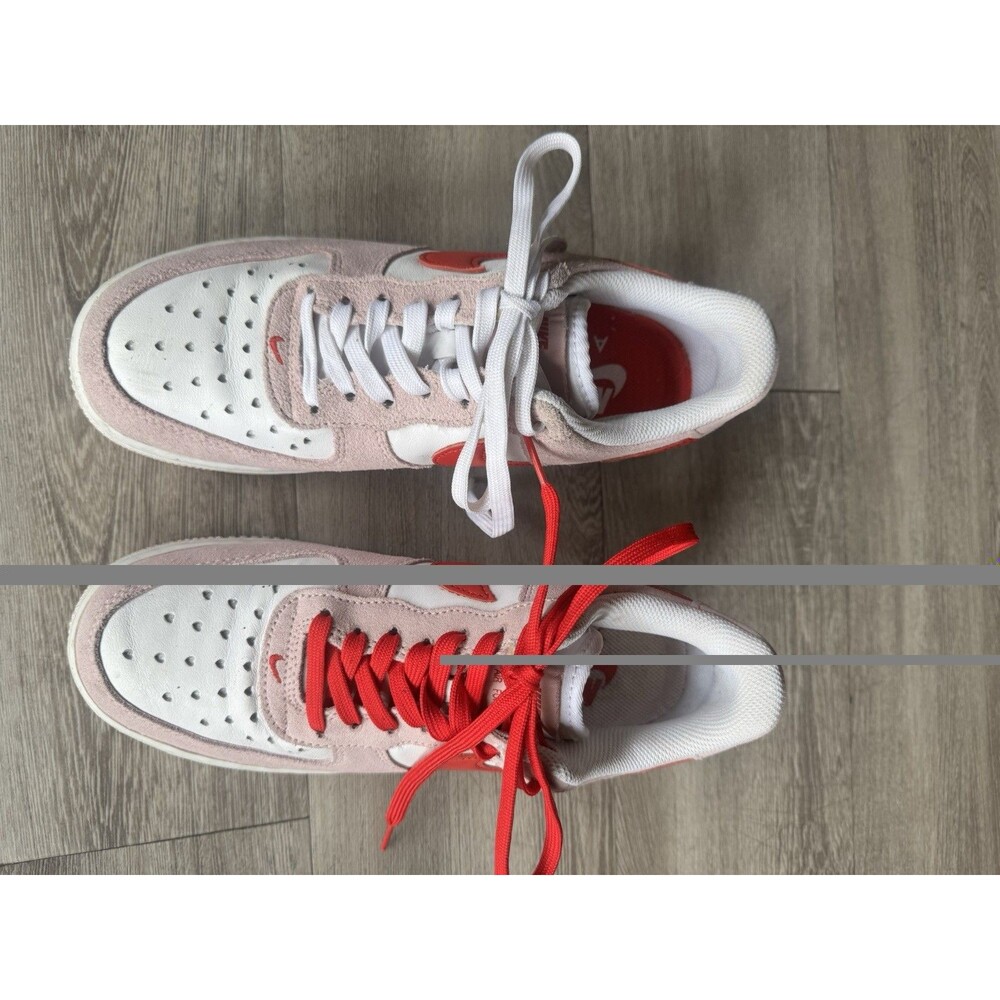 Nike Air Force 1 Low 07 QS Valentine’s Day Love Letter Pink Red DD3384-600 Suede - Picture 14 of 16